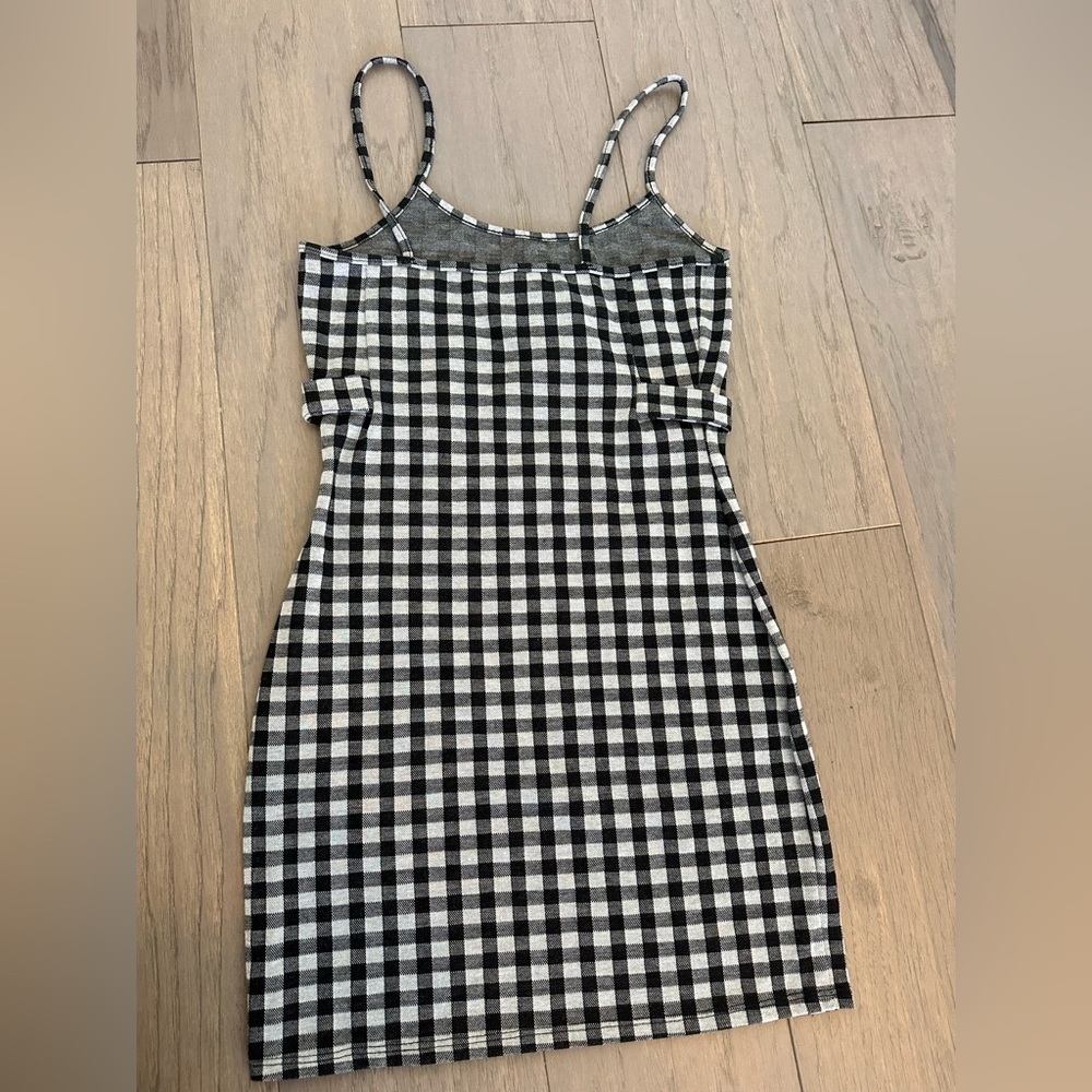 Rue 21 Checkered Plaid Mini Bodycon Dress Black and White - Picture 3 of 6